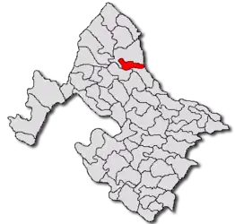 Location in Mehedinți County