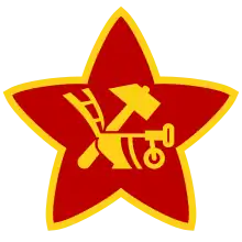 Star, hammer and plough cockade of the Red Army.