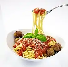 Spaghetti with meatballs