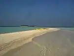 An isolated spit in the middle of the Rasdhukuramathi Atoll