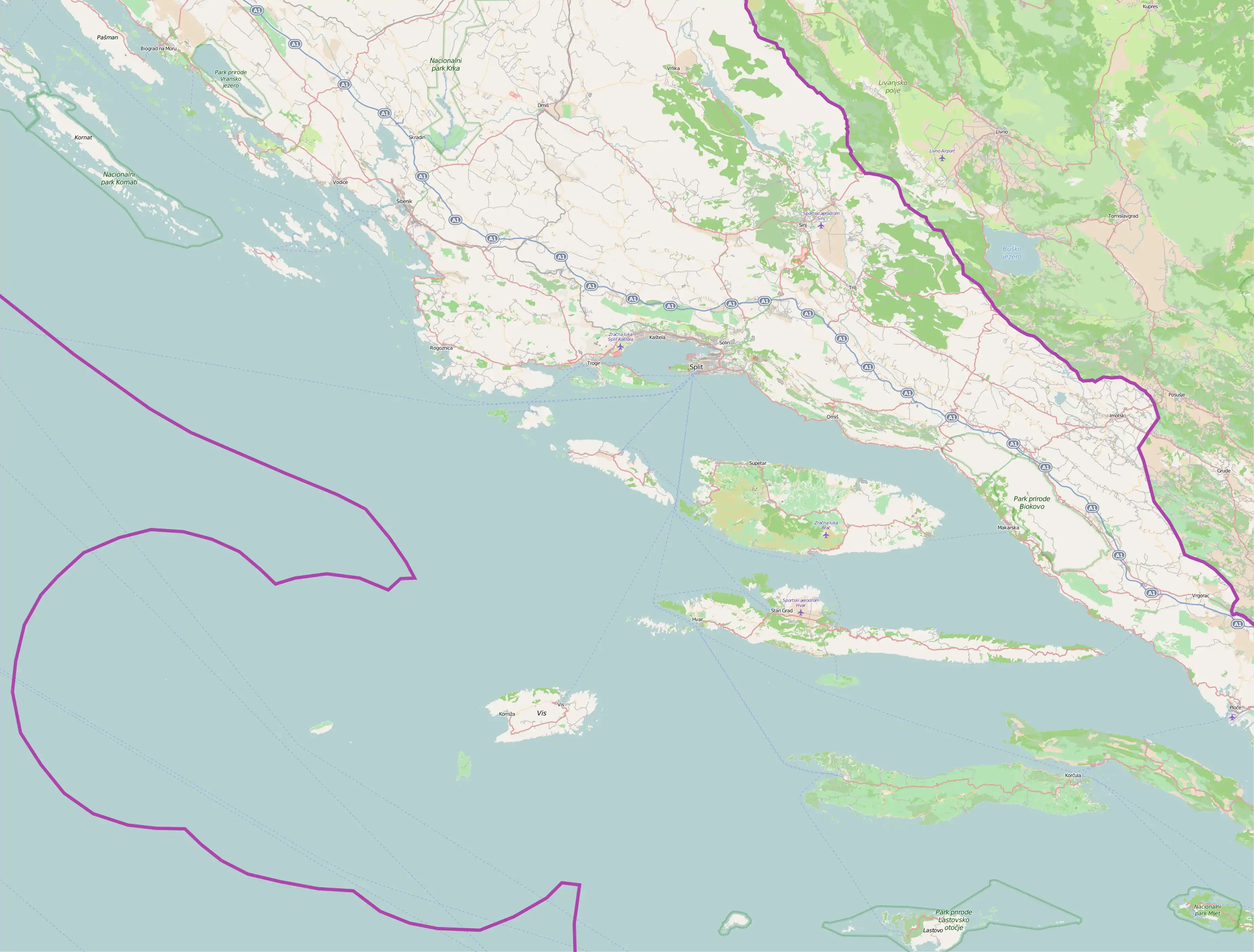 Bisko is located in Split-Dalmatia County