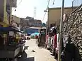 The path covering the effluent canal in the Favela that used to be an evil-smelling river.