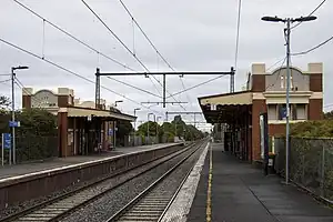 Southbound view from Spotswood platform 1 facing towards platform 2