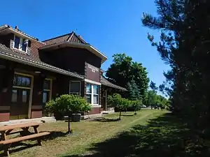 The former Springville depot for the Buffalo, Rochester and Pittsburgh Railroad in June 2016.