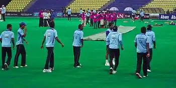 The Sri Lankan cricket team practising