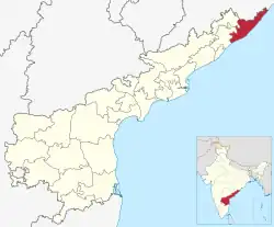 Location of Srikakulam district