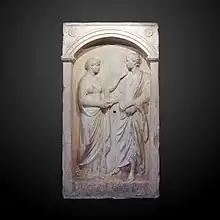 Attic funerary stele brought from Athens by  Lutine under Flotte, Museum of Grenoble, Inv. 376.