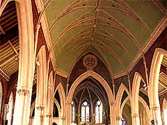 The nave roof, decorated by GF Bodley in 1890