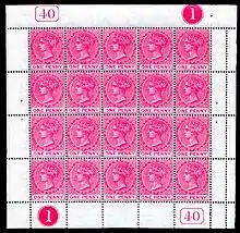 A sheet of Stamps for St. Christopher, 1884.