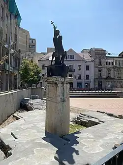 St. George and the Dragon and the ruins of the medieval mosque