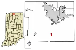 Location of Lakeville in St. Joseph County, Indiana.