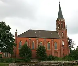 View over the remnants of the former Archabbey towards the Lutheran church St.Marien und Bartholomäi