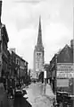 St Alkmund's Church, Derby, from Queen Street, 1882