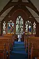 German stained-glass windows at the 'west' end of the church