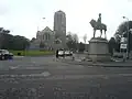 View of the statue, facing St David's Church