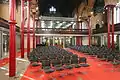 Nave view west, towards the Cafe, with Library at first floor level. The Timber Gallery balustrade surrounds the nave at first floor level