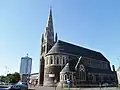 St Mark's Church, Leicester, 1869–72 by Ewan Christian, view of the north side, the one-bay western extension of 1903–4 by E.C. Shearman (1859–1939) can be seen on the right