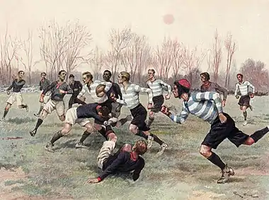 Racing Club v Stade Francais, painted in 1906 for a sports calendar.