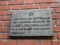 Commemorative plaque reminding on the synagogue.