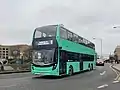 A Stagecoach-operated Volvo B8L is bodied with an Alexander Dennis Enviro400XLB body