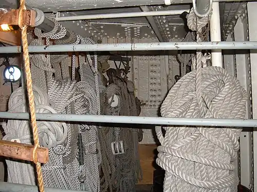 A hanging locker in a 1863 ship, for airing lines...