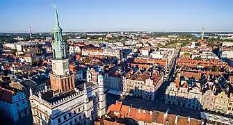 Poznań Town Hall and city skyline