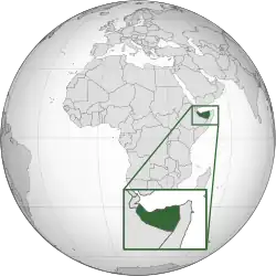 Location of the State of Somaliland.