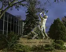 Image 25Touchdown monument outside the Canadian Football Hall of Fame in Hamilton, Ontario (from Canadian football)