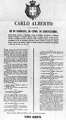 Image 18The Statute was adopted as the constitution of the Kingdom of Italy, granting freedom of the press. (from Freedom of the press)