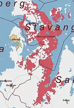 Map of the Tananger area