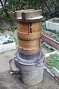 A Japanese bamboo glutinous rice steamer