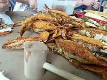 Image 5Marylanders steam blue crabs, usually in water, beer and Old Bay Seasoning. (from Culture of Baltimore)