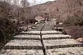 Steps and narrow water channel.