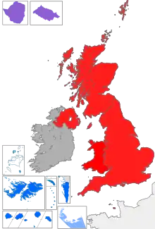 Map of the British Islands and overseas territories