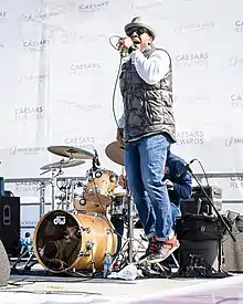 Steve Ewing, St. Louis-based musician, plays with the Steve Ewing Band at St. Louis casino festival.