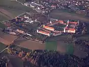 Vorau Abbey and surrounding farmland