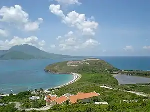 Southeast Peninsula (Saint Kitts). The island on the left is Nevis.