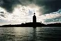 Stockholm City Hall on a summer evening.