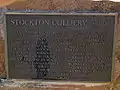 Plaque indicating the location of the Stockton colliery.