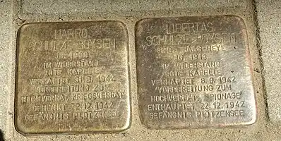 The couples Stolperstein in  Liebenberg Castle