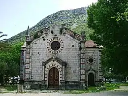 Small church in the Gothic style with a missing bell tower