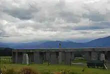 Detail of the Stonehenge Aotearoa exterior