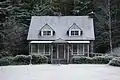 Storm King Ranger Station in winter