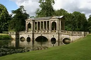 Palladian bridge, 1738, Stowe House, based on the bridge at Wilton House