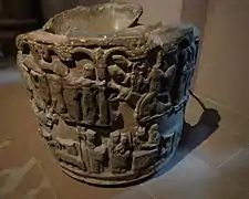 Romanesque baptismal font by the Master of Eschau