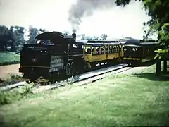 No. 7312 pulling a tourist train tender first towards Paradise, Pennsylvania on January 9, 2001.