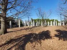 Street view of the 54 Columns art installation by Sol Lewitt