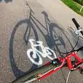 Cycleway sign (white) in Finland