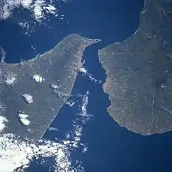 Strait of Messina from satellite