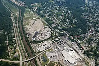 Aerial view of the city